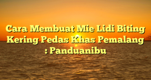 Cara Membuat Mie Lidi Biting Kering Pedas Khas Pemalang : Panduanibu