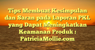 Tips Membuat Kesimpulan dan Saran pada Laporan PKL yang Dapat Meningkatkan Keamanan Produk : PatriciaMollie.com