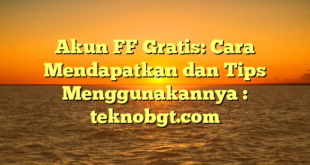 Akun FF Gratis: Cara Mendapatkan dan Tips Menggunakannya : teknobgt.com